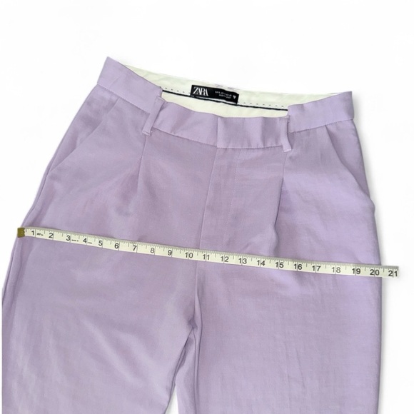 ZARA Lilac Wide Leg High Waist Trousers Women’s Sz S Tailored Dress Pants - Picture 7 of 11